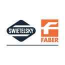 Logo von Swietelsky und Logo von Faber nebeneinander mit einer Trennlinie darunter