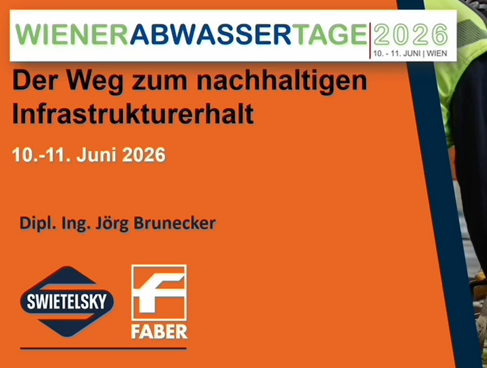 Plakat zu den Wiener Abwassertagen 2026 über den Weg zum nachhaltigen Infrastrukturerhalt, 10.–11. Juni 2026.