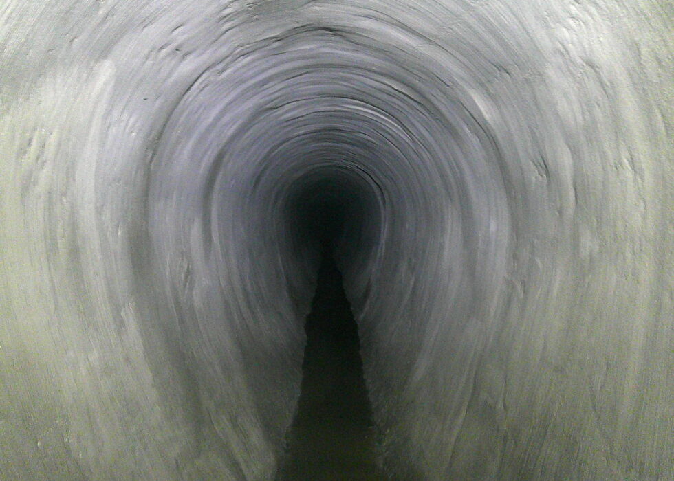View inside the storm sewer coated with GeoKrete