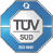 Das TÜV SÜD-Logo, ein blaues achteckiges Emblem, das Sicherheit und Qualitätszertifizierung repräsentiert.