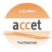 Logo von ACCET, einer Akkreditierungsstelle für Bildungseinrichtungen, mit kreisförmigem Design in Orange und Weiß.